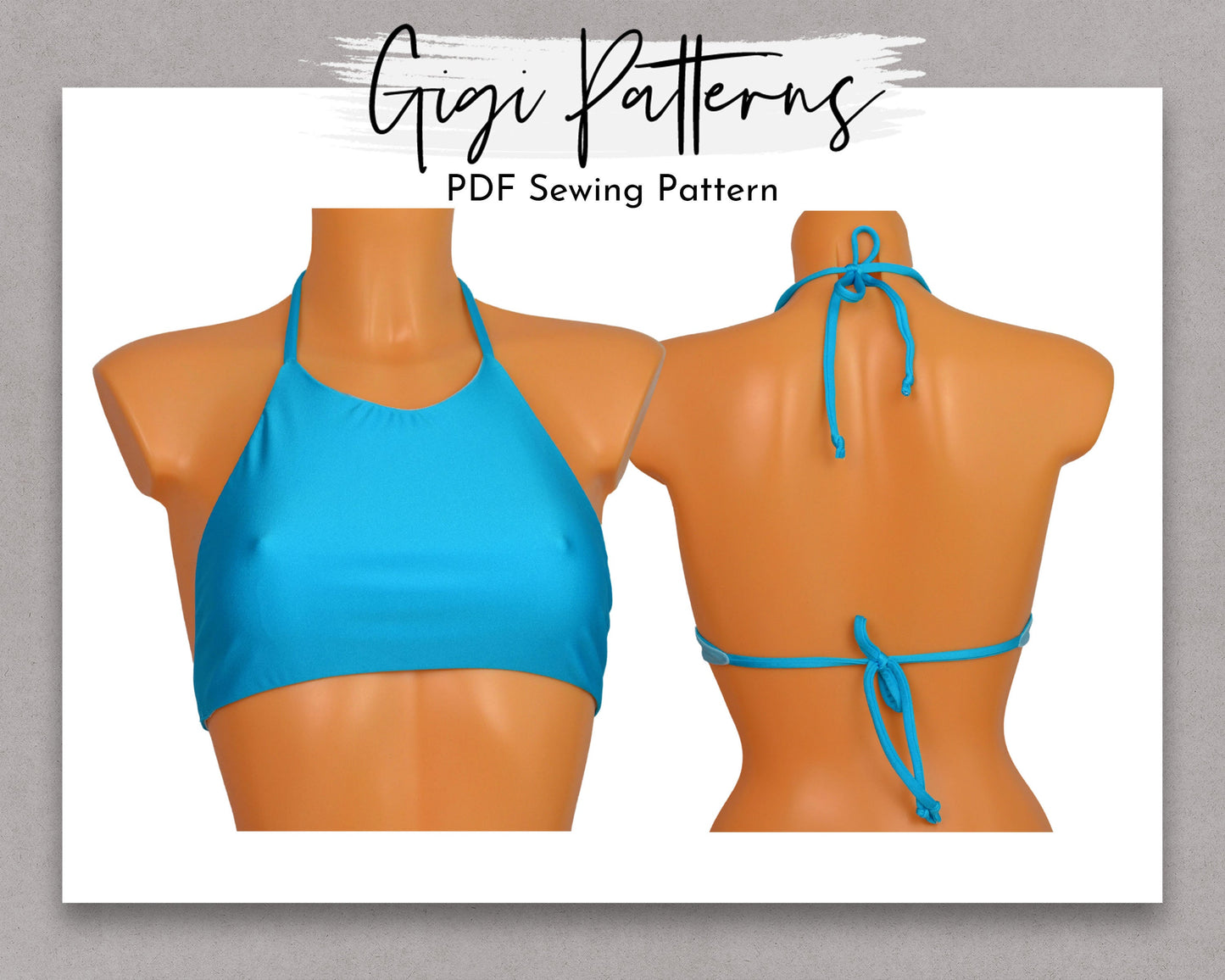 Swimsuit Pattern, Halter Bikini Top Sewing Patterns