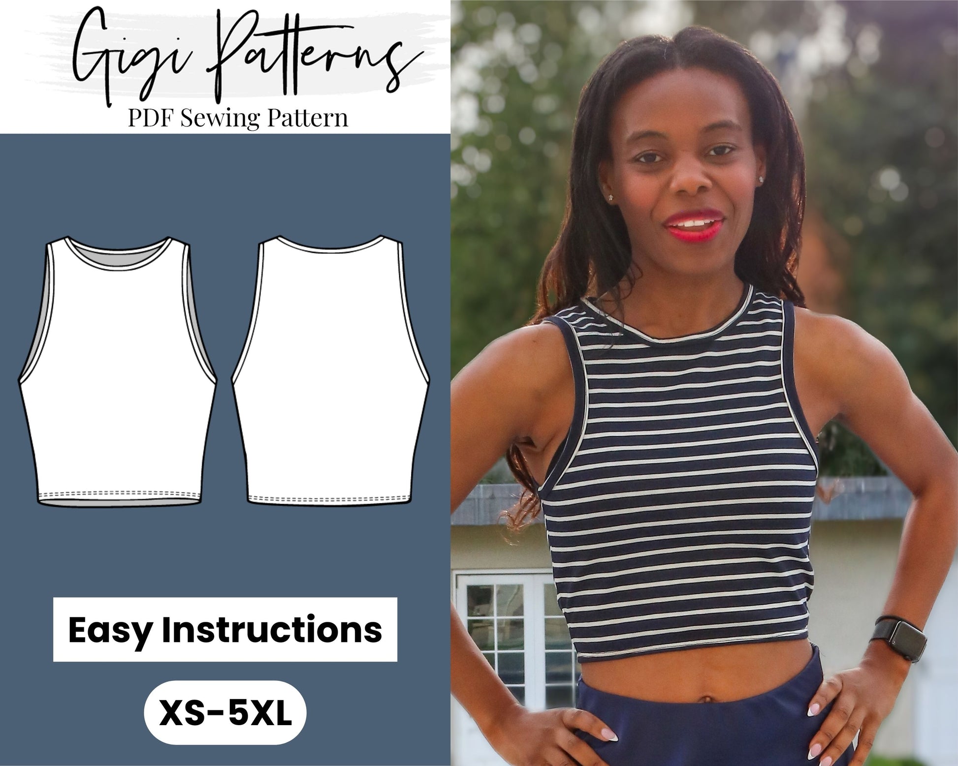 easy sewing pattern,beginner pattern,beginner sewing,pdf sewing pattern,digital sewing,modern sewing,women dress pattern,crop top pattern,crop top sewing,top sewing pattern,teen crop top,teen top pattern,tank top pattern