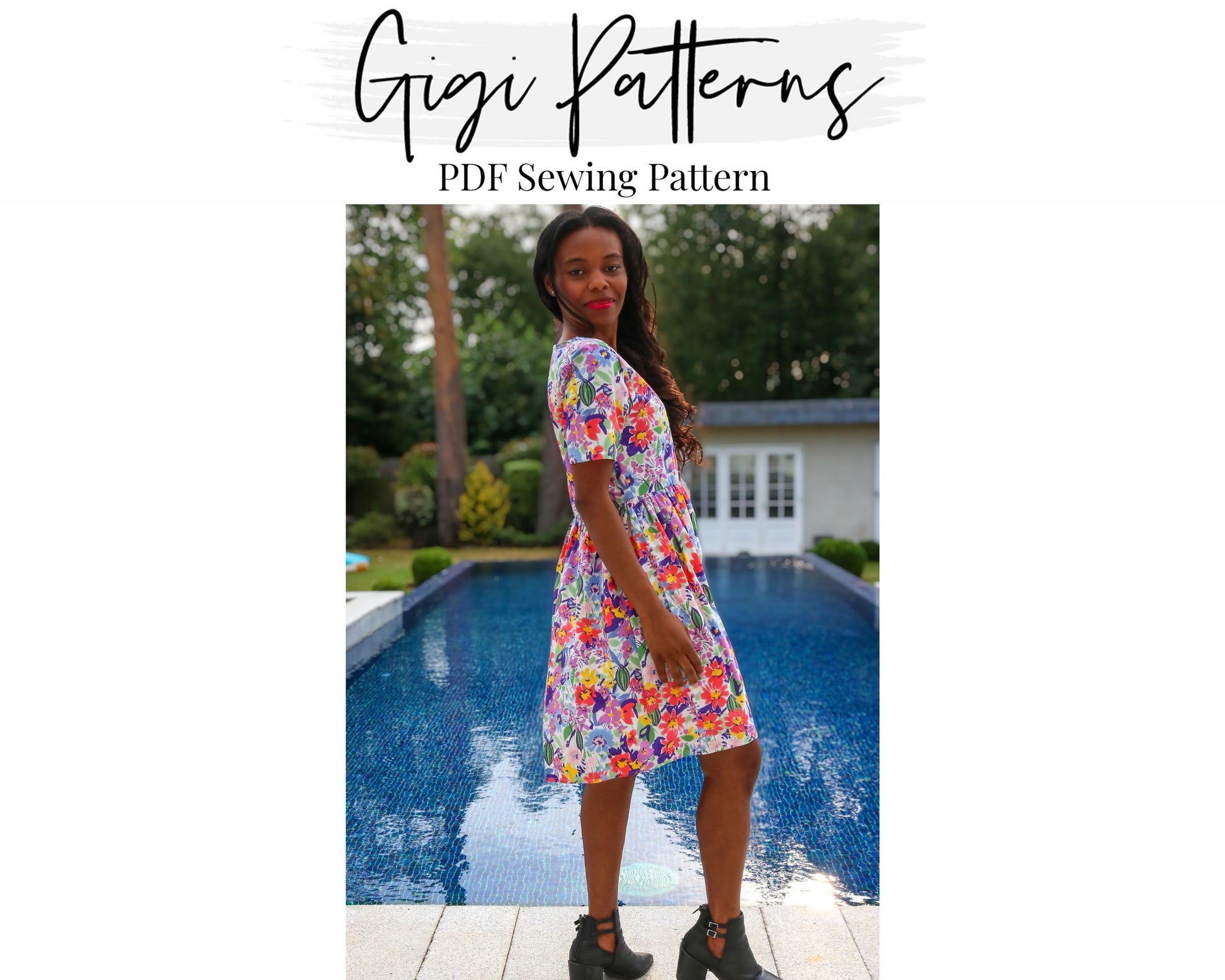 easy sewing pattern,beginner pattern,beginner sewing,pdf sewing pattern,dress patron,girl dress pattern,gathered dress,smock dress pattern,short sleeve pattern,cute dress pattern,woman top pattern,blouse pattern,smock dress