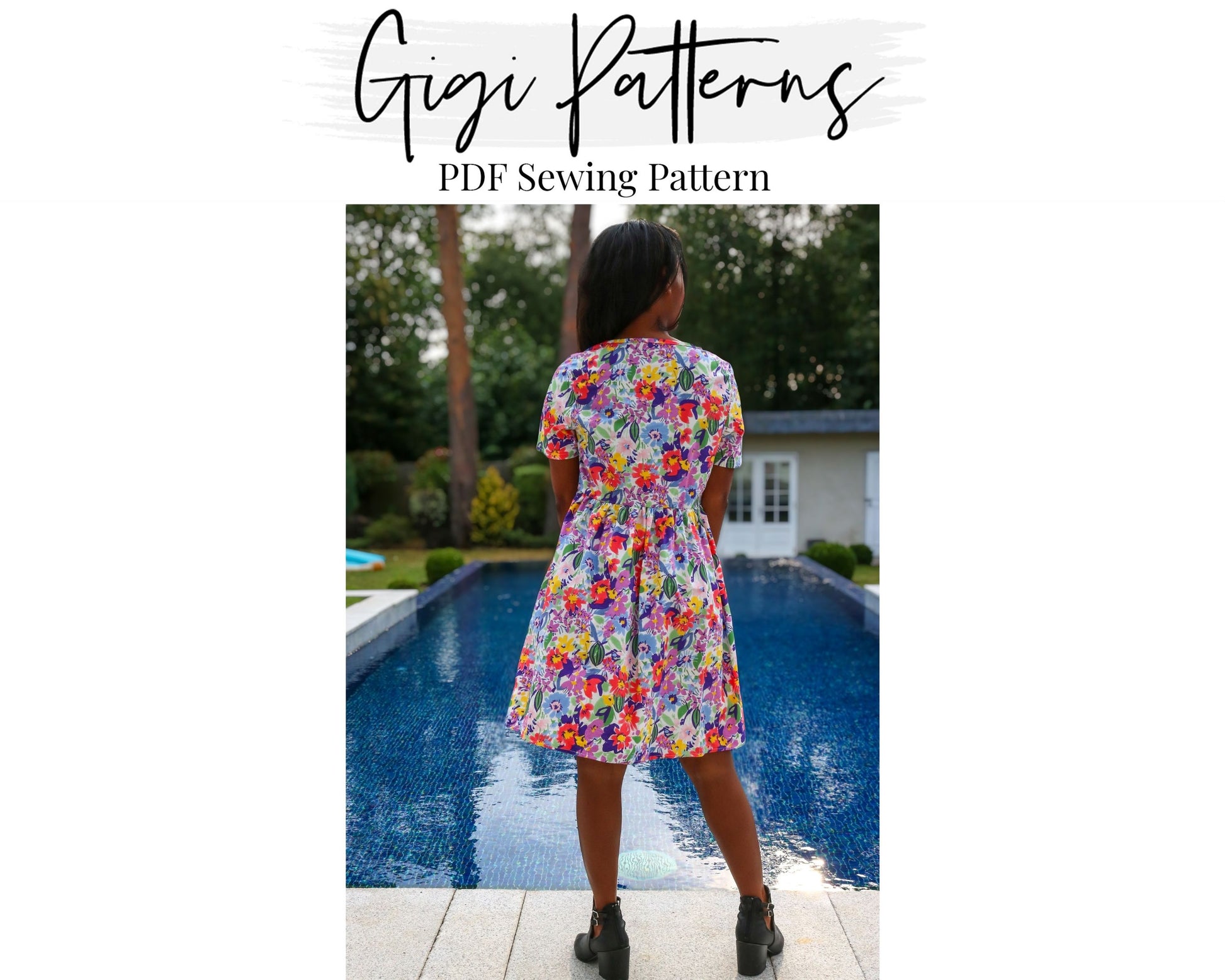 easy sewing pattern,beginner pattern,beginner sewing,pdf sewing pattern,dress patron,girl dress pattern,gathered dress,smock dress pattern,short sleeve pattern,cute dress pattern,woman top pattern,blouse pattern,smock dress