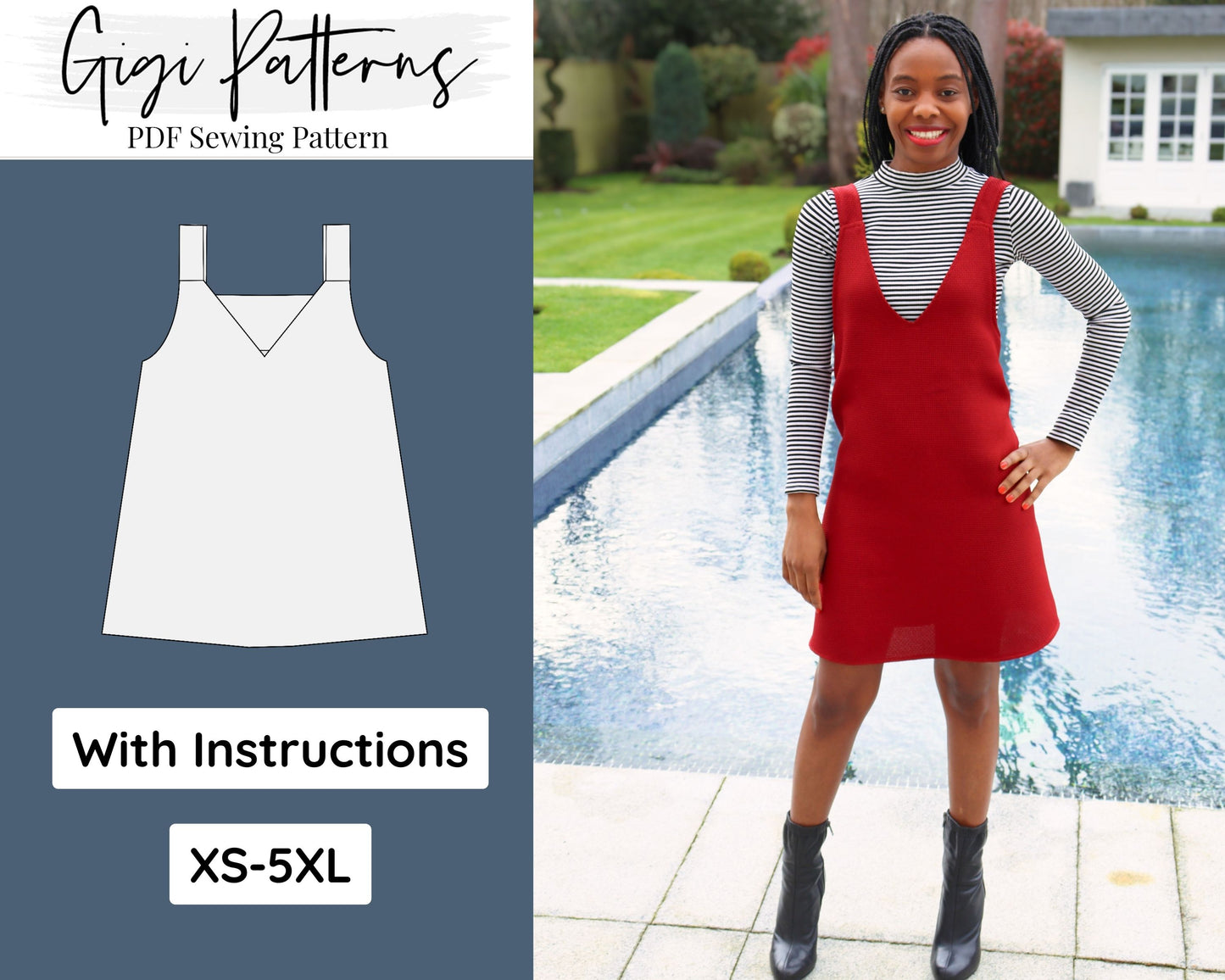 Womens Pinafore Dress Pattern