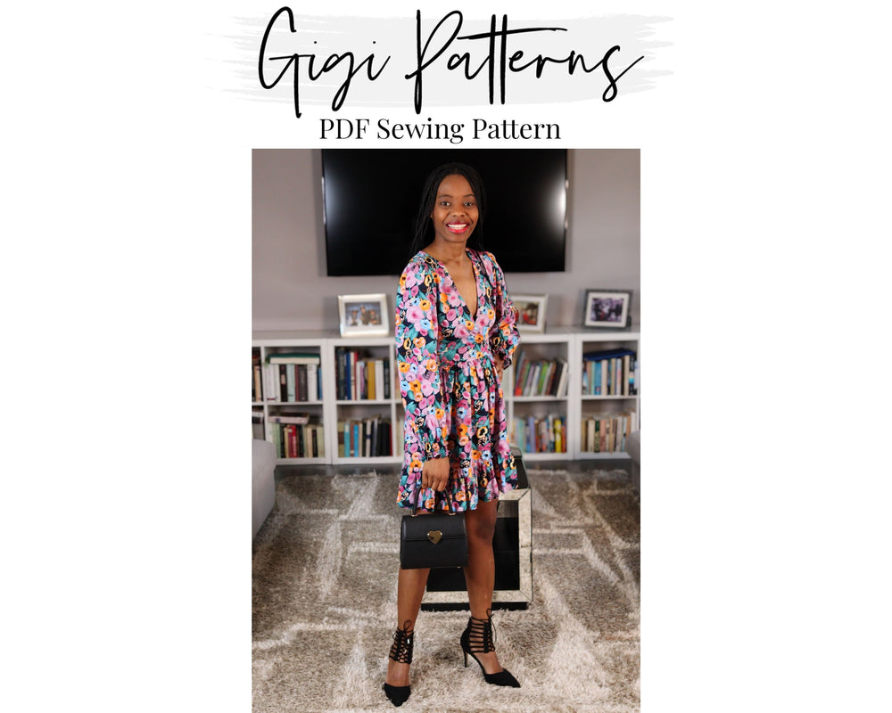 Deep V-Neck Dress PDF Sewing Pattern Deep V-Neck Dress PDF Sewing Pattern