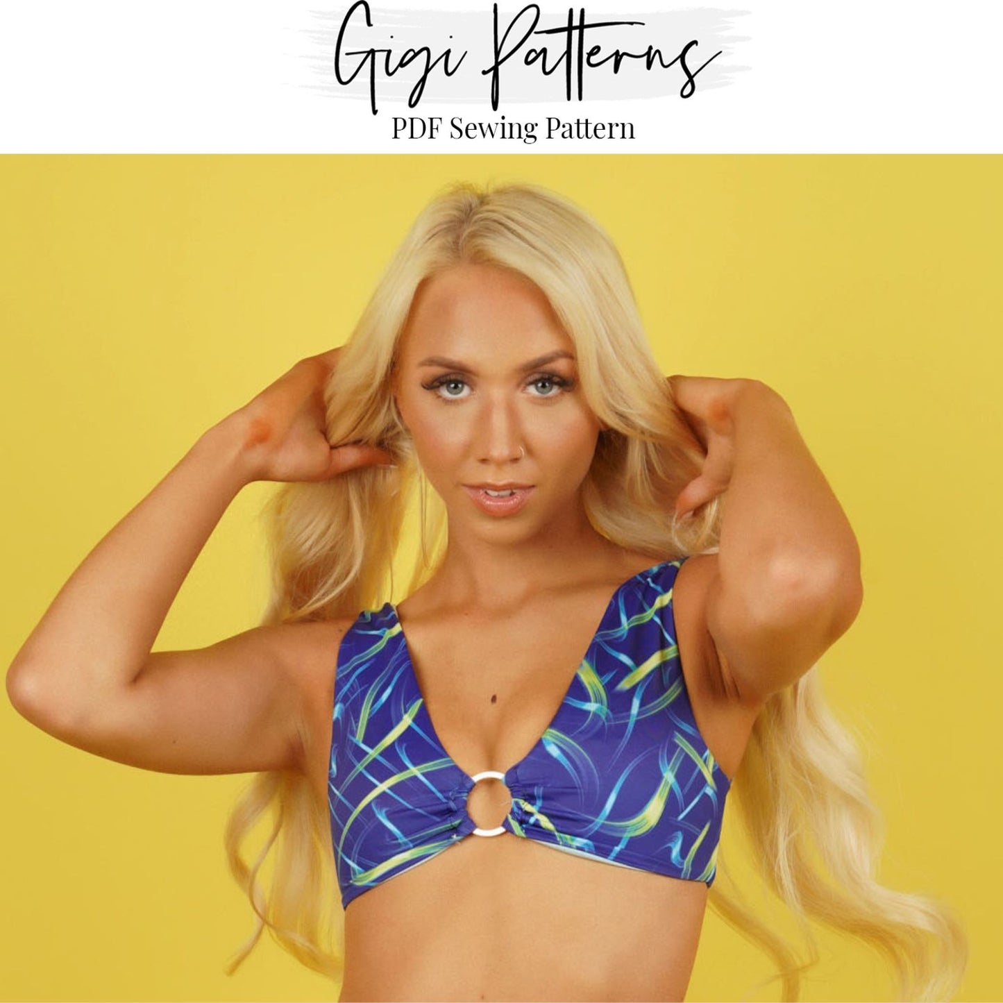 PDF Patrón de traje de baño Patrón de top de bikini corto con anilla tórica XS-5XL 