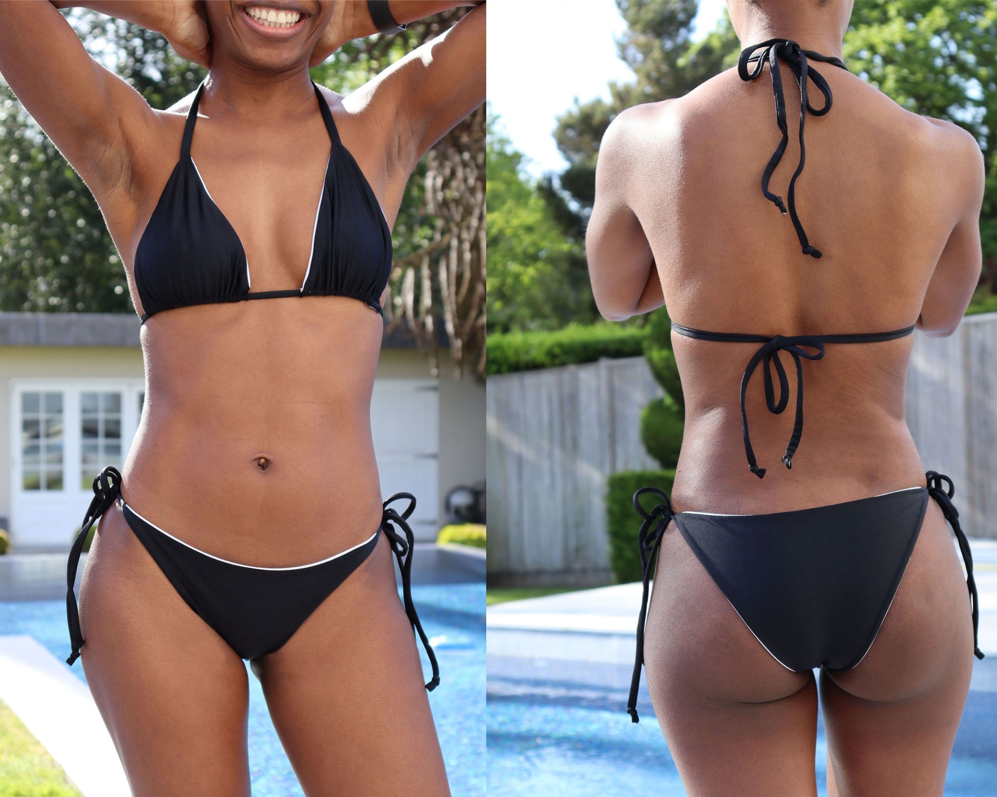 Bikini Pattern, Swimsuit Pattern, Sewing Patterns, Triangle Top String Side and Bottom Set Bikini Pattern, Reversible bikini