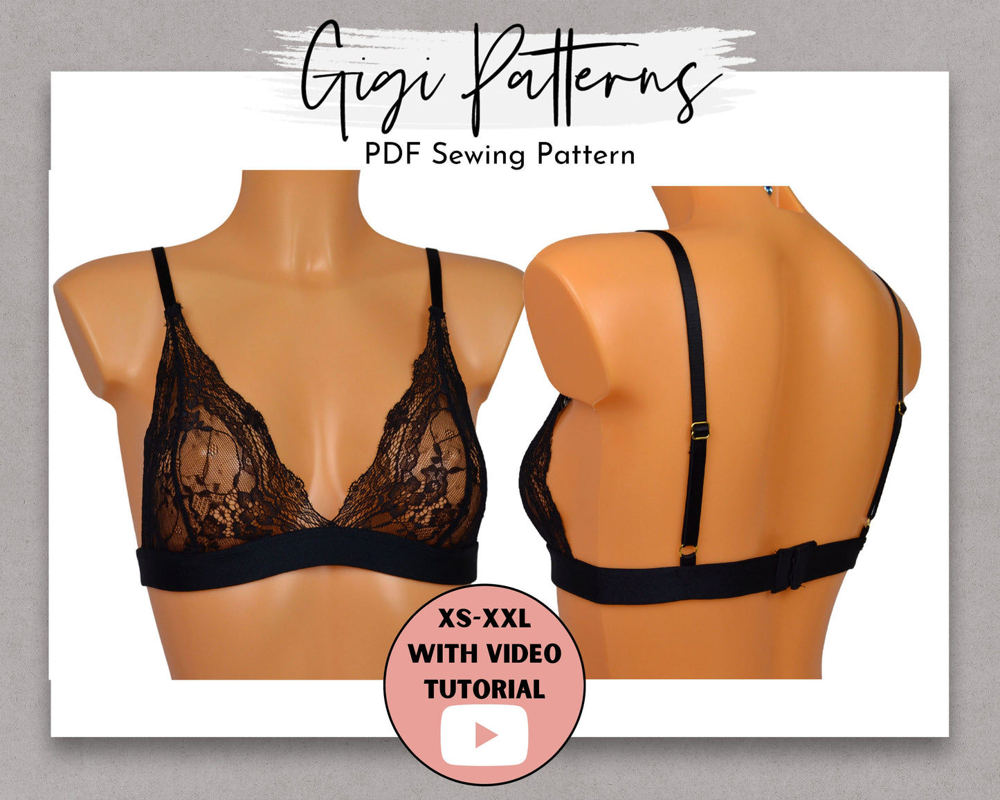 Sewing Patterns • Bralette Sewing Patterns • Lingerie Sewing Pattern • PDF Sewing Patterns