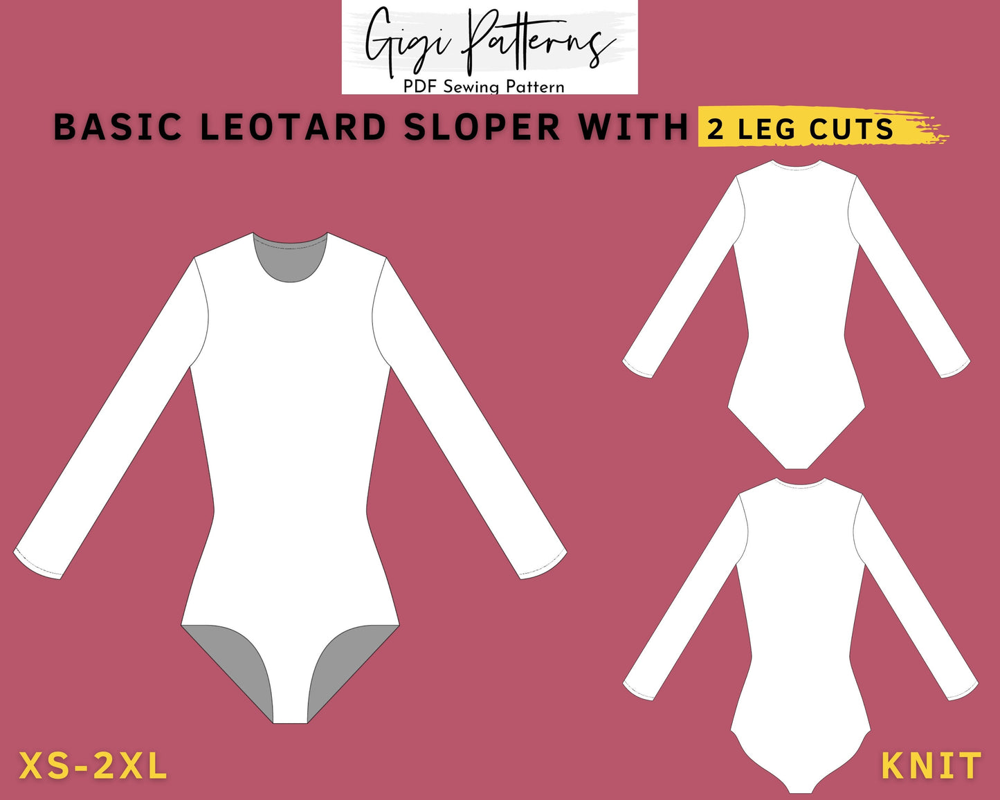 Women's Basic Leotard Sloper Pattern Block // Fashion designer, swimwear basic sloper, sloper pattern pdf, leotard pattern pdf, pole dance