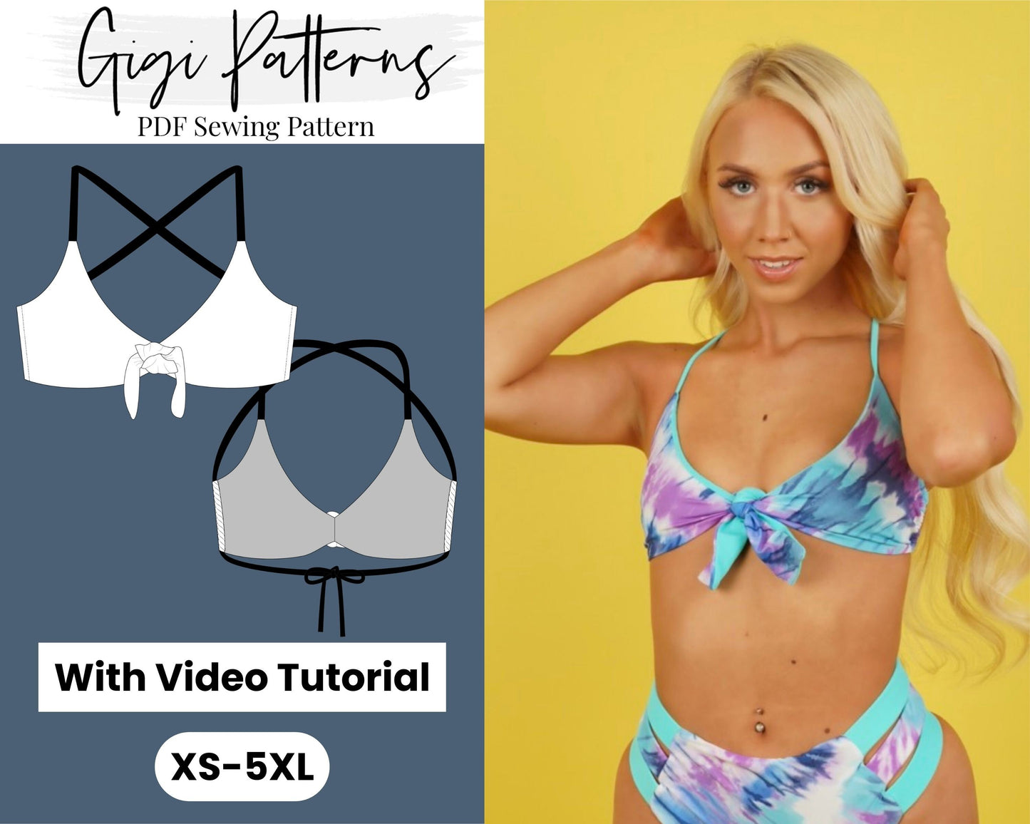 Swimsuit Pattern Pdf, Colour Block, gigipatterns, Cut-Out One Piece Swimsuit, Reversible Bikini, Diy Bikini, Pdf Bikini Pattern, Extreme Micro Bikini, Bikini Pattern Pdf, Bathing Suit Pattern, Swimwear Pattern, Bikini Pattern, Women Swimsuit