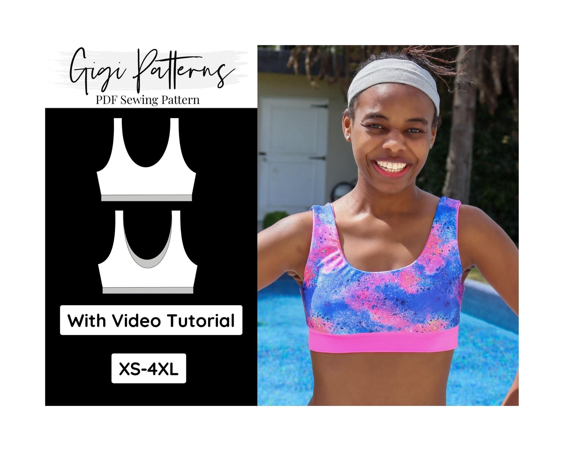 gigipatterns, Swimsuit Pattern Pdf, Ruched Straps Bandeau Bikini Top Pattern, Ruched Side Bikini Bottom Pattern, Womens Swimwear Pattern, Thong Swimsuit swimsuit pattern, GigiPatterns, bikini tutorial swimsuit pattern pdf, swimsuit women