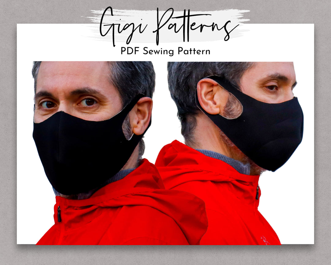 Patron de masque facial en néoprène facile à faire soi-même - Patron de couture PDF 